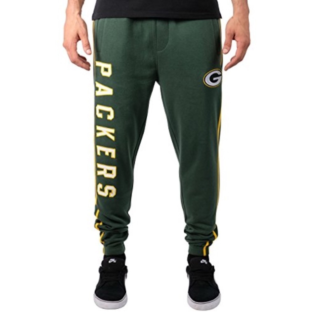 NFL Team Apparel Green Bay Packers Green Fleece Game Day Sweatpants Size Large